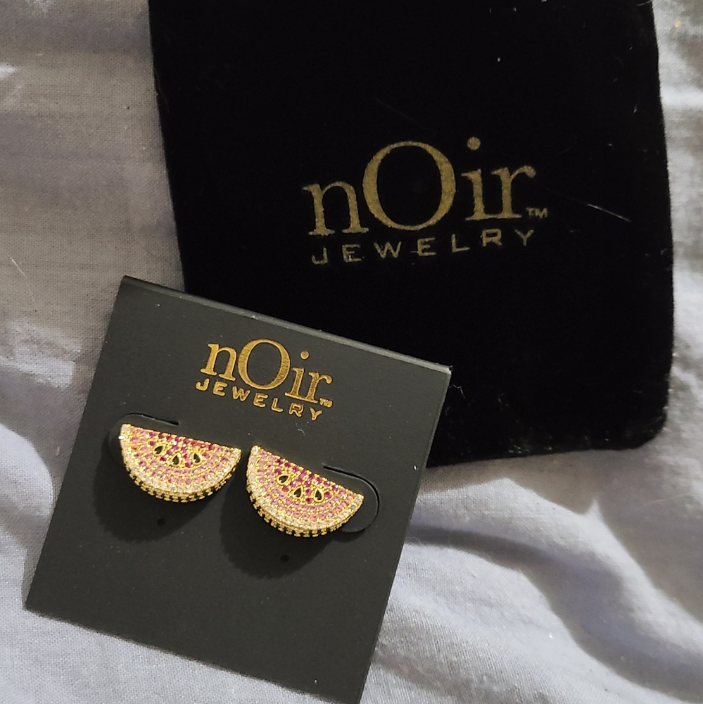 NEW Noir Jewelry watermelon stud earrings